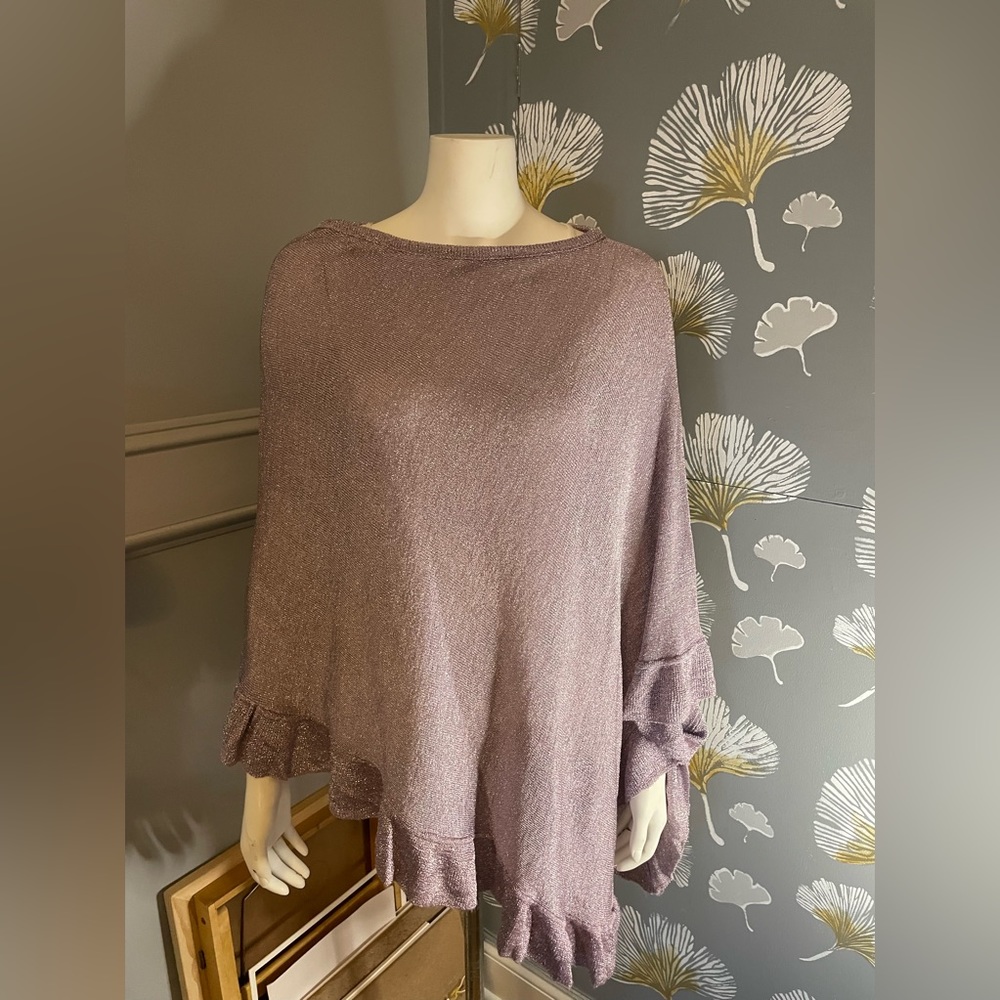 Lane Bryant Womens Size 66/40 Poncho Sweater Top Lavender Open